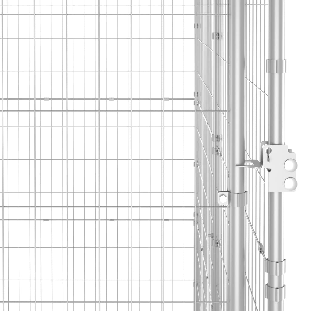 vidaXL Koiran ulkohäkki katolla galvanoitu teräs 21,78 m²