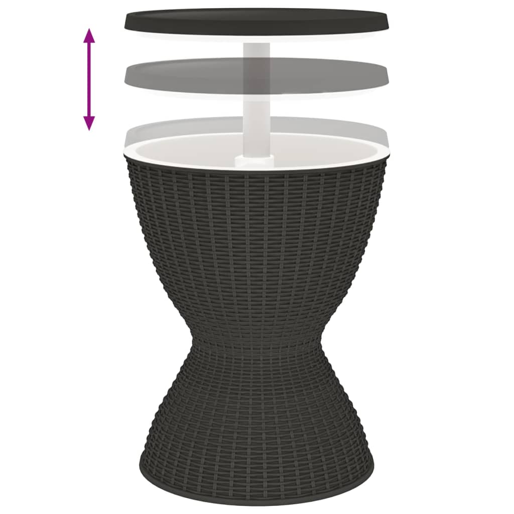 vidaXL 3-in-1 Kylmäpöytä musta polypropeeni