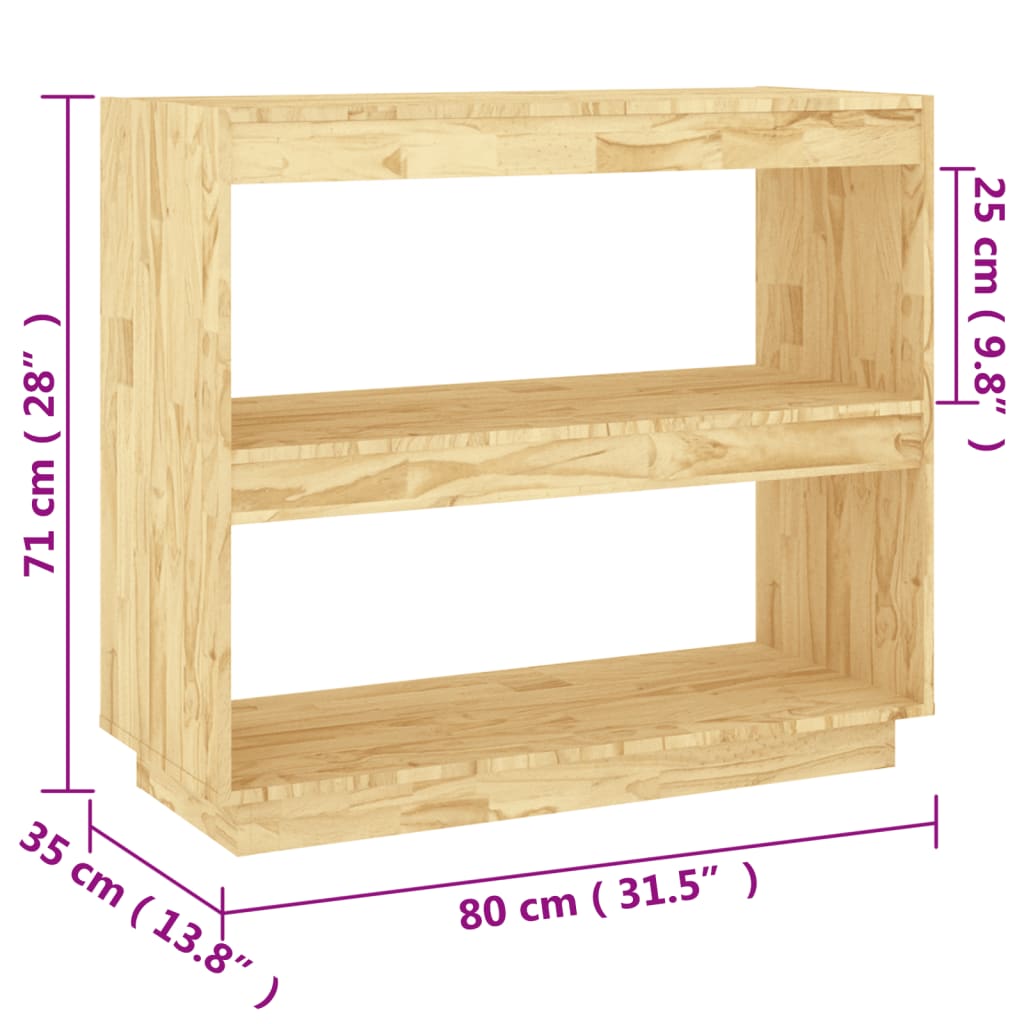 vidaXL Kirjahylly 80x35x71 cm täysi mänty