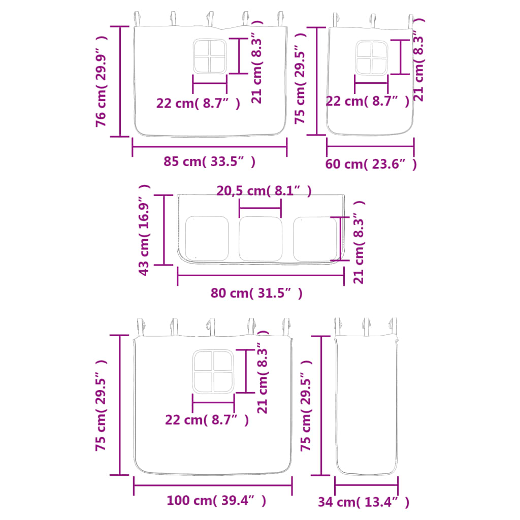 vidaXL Lasten parvisänky verhoilla pinkki 80x200 cm täysi mänty