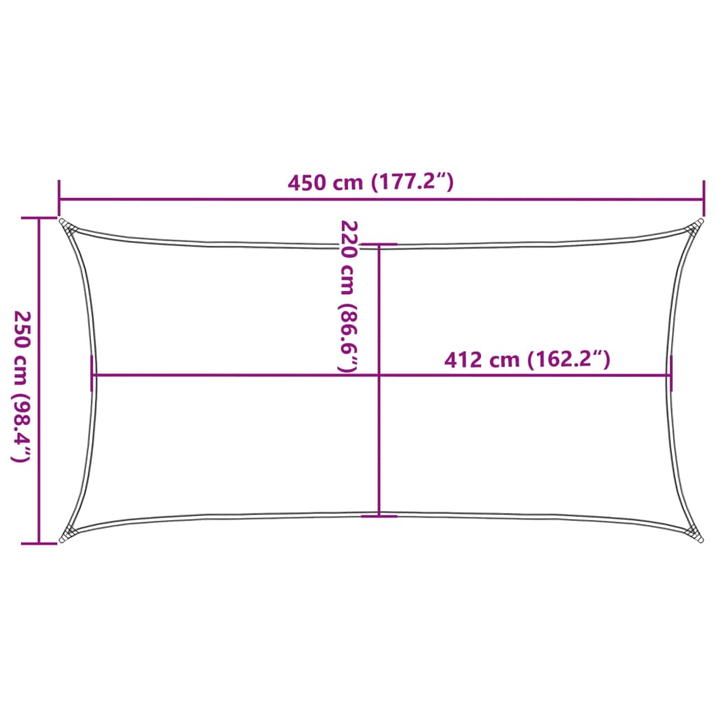 vidaXL Aurinkopurje hiekka 4,5x2,5 m 100% Oxford polyesteri