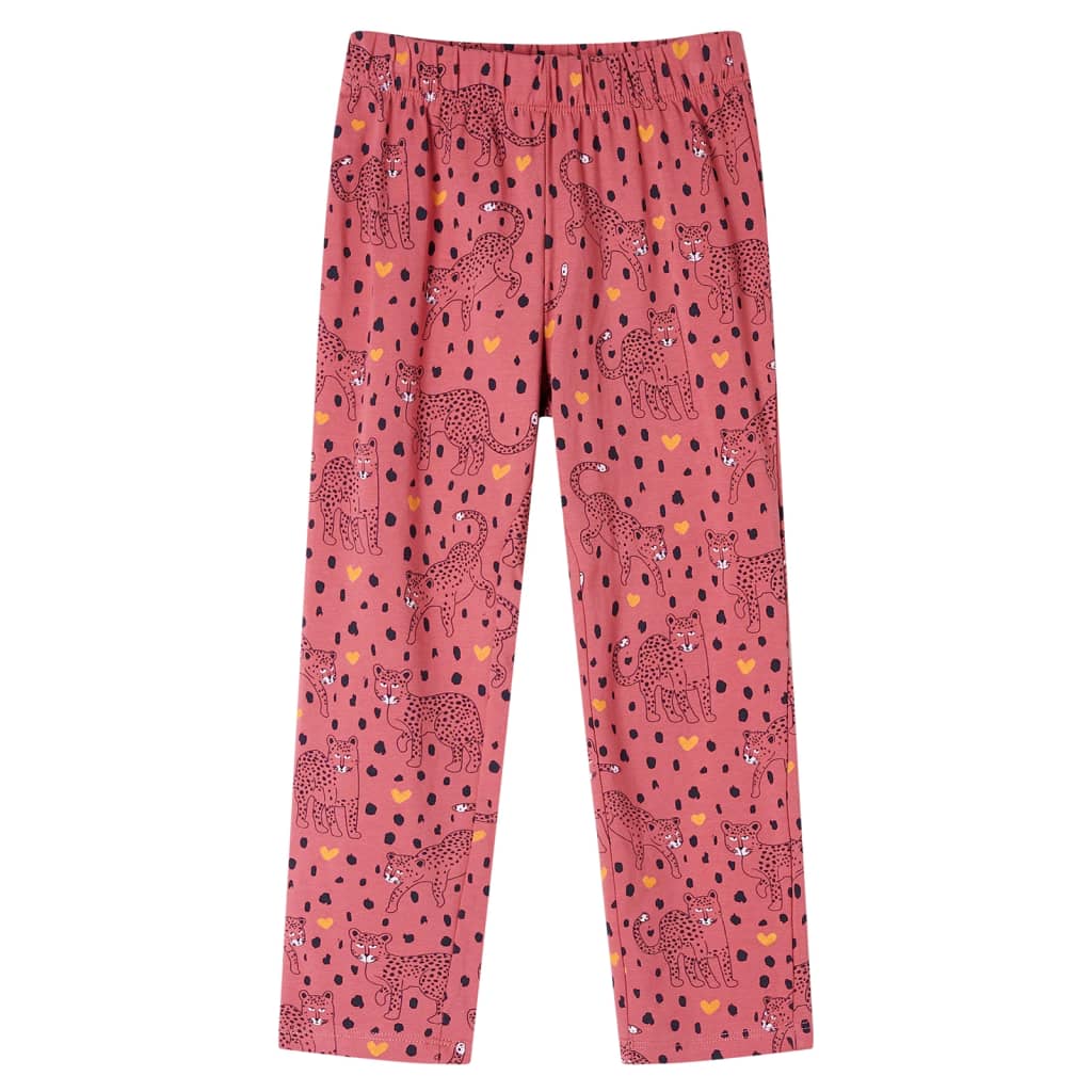 Lasten pitkähihainen pyjama vanha pinkki 140
